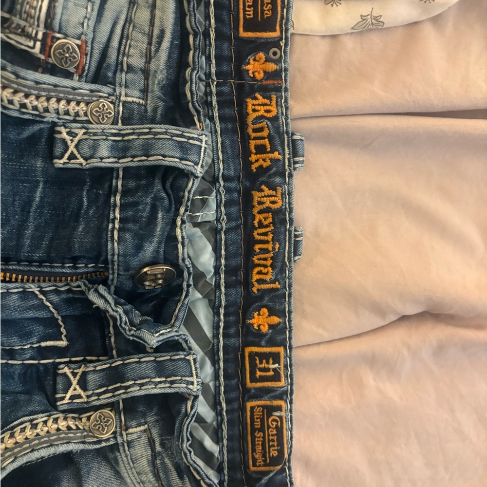 Rock Revival Dark Blue Slim Straight Jeans